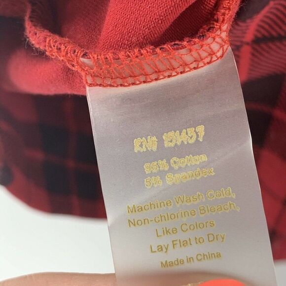 Sew Sassy Red Tartan Plaid Long Sleeve Top XS - Picture 5 of 5